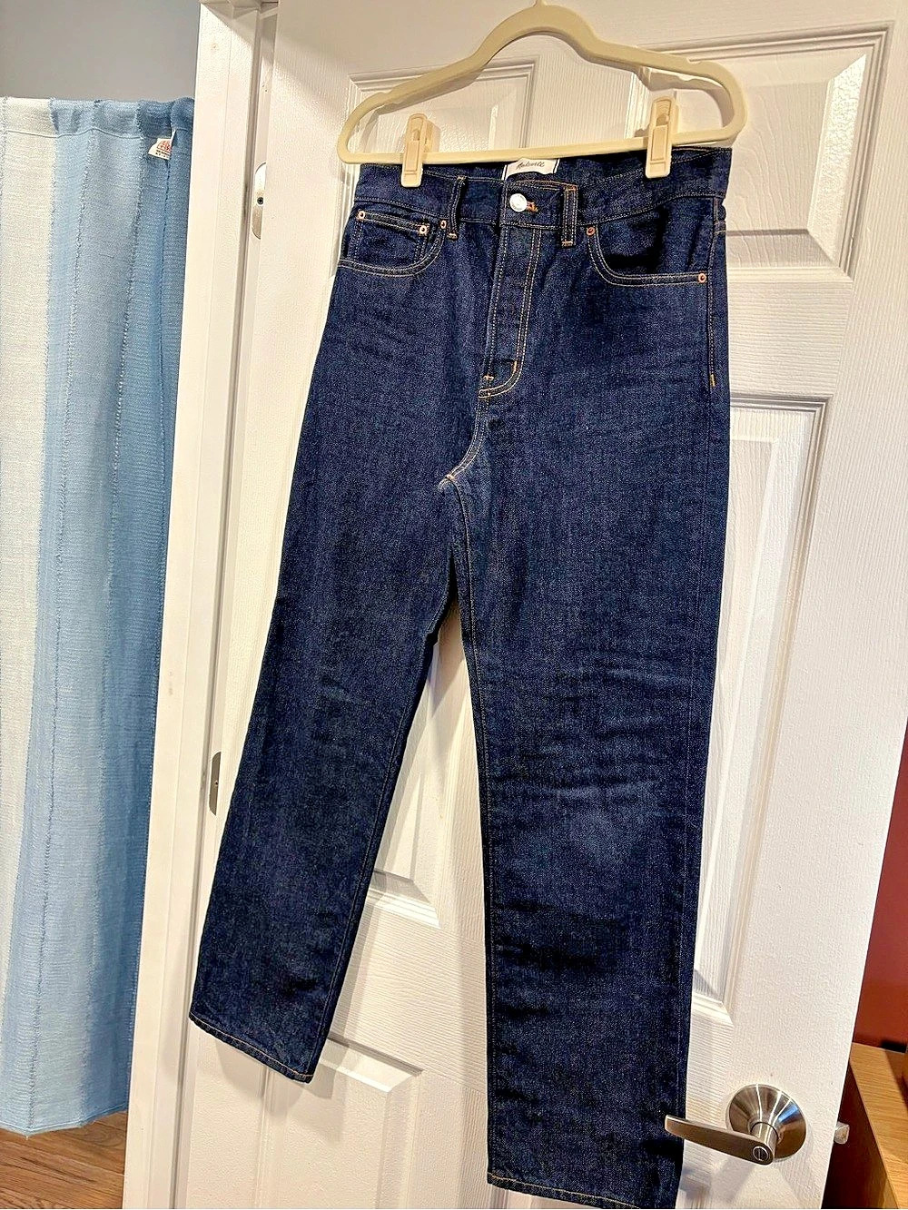 Madewell The Longline Straight Jean Straight Leg Jeans Blue Waist 28